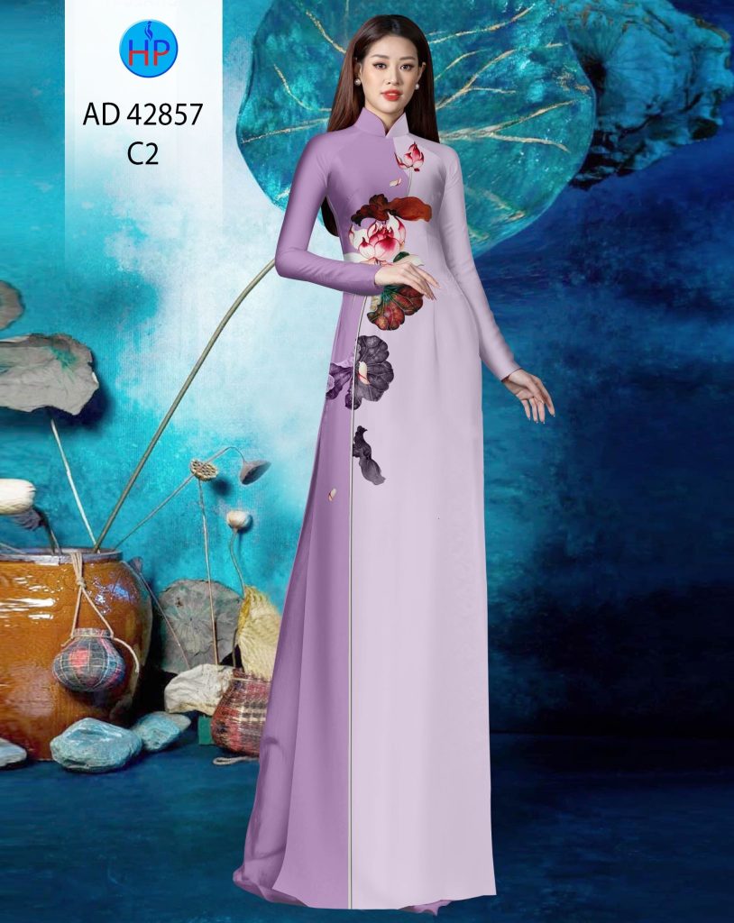 Vải áo dài vẽ Hoa Sen 1 vai-ao-dai-ve-hoa-sen