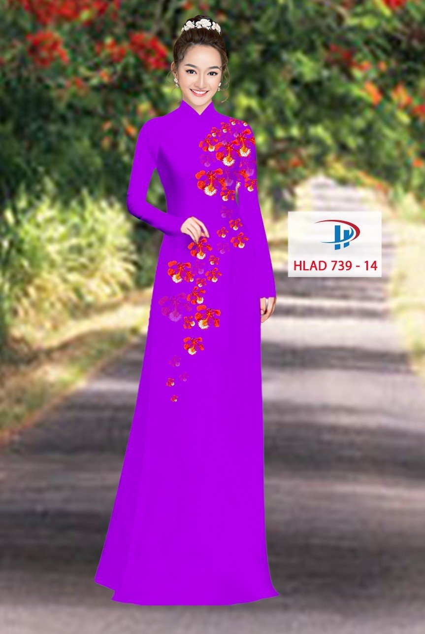 Vải áo dài Hoa Phượng ưa thích nhiều hlad 739 vai-ao-dai-hinh-hoa-phuong