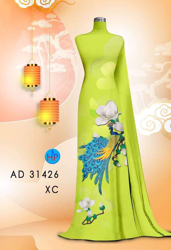 Vải áo dài chim Công Cò ad 31426 5 vai-ao-dai-in-3d-chim-cong