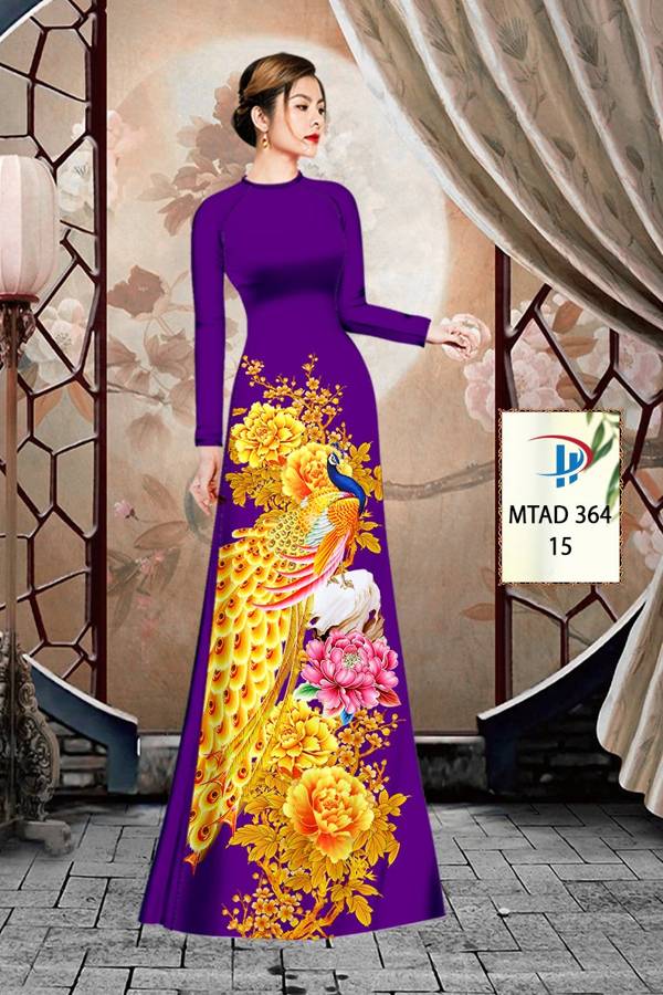 Vải áo dài Chim Công Cò mtad 364 8 vai-ao-dai-in-3d-chim-cong-co