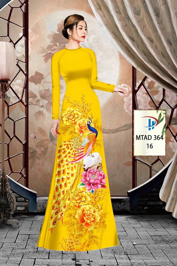 Vải áo dài Chim Công Cò mtad 364 7 vai-ao-dai-in-3d-chim-cong-co