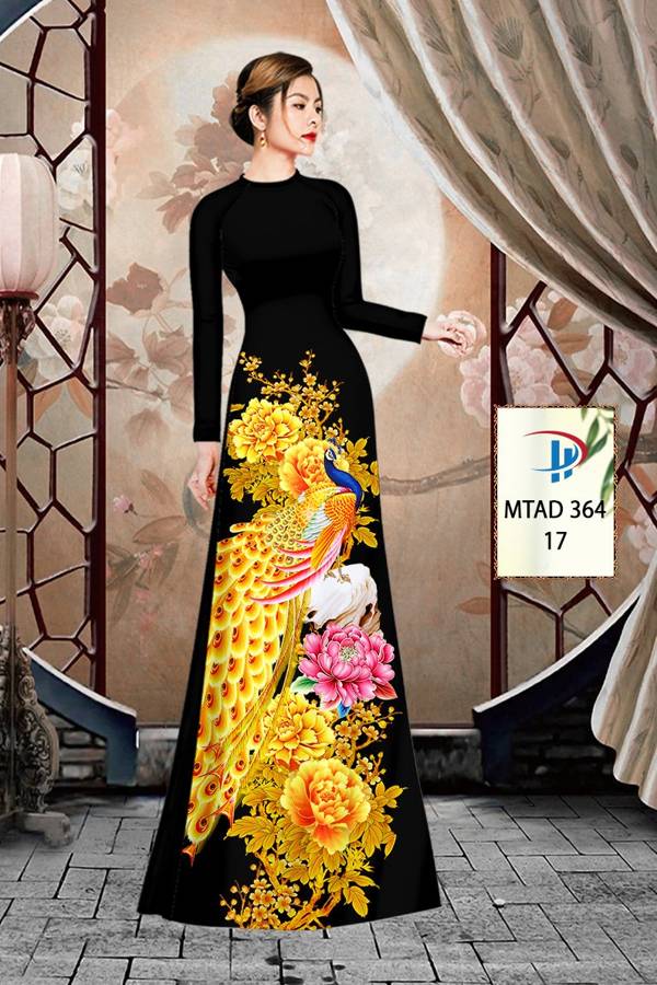 Vải áo dài Chim Công Cò mtad 364 4 vai-ao-dai-in-3d-chim-cong-co
