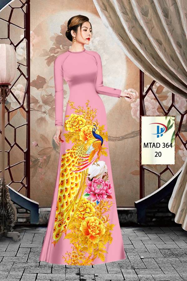 Vải áo dài Chim Công Cò mtad 364 6 vai-ao-dai-in-3d-chim-cong-co