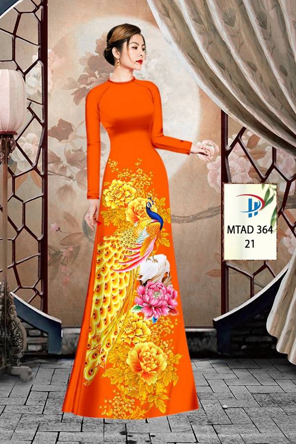 Vải áo dài Chim Công Cò mtad 364 2 vai-ao-dai-in-3d-chim-cong-co