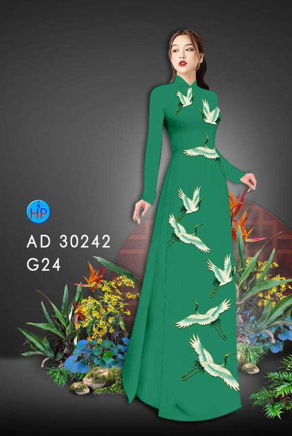 Vải áo dài chim Công Cò ad 30242 2 vai-ao-dai-chim-cong-co