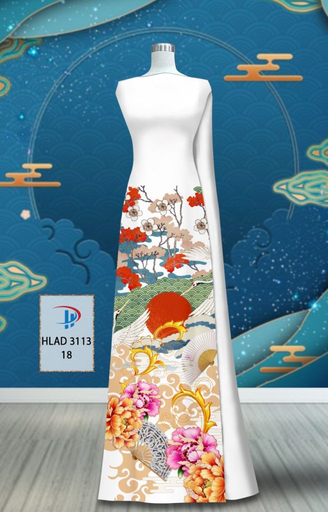 Vải áo dài Chim Công Cò HLAD 3113 4 vai-ao-dai-chim-cong-co-hlad-3113