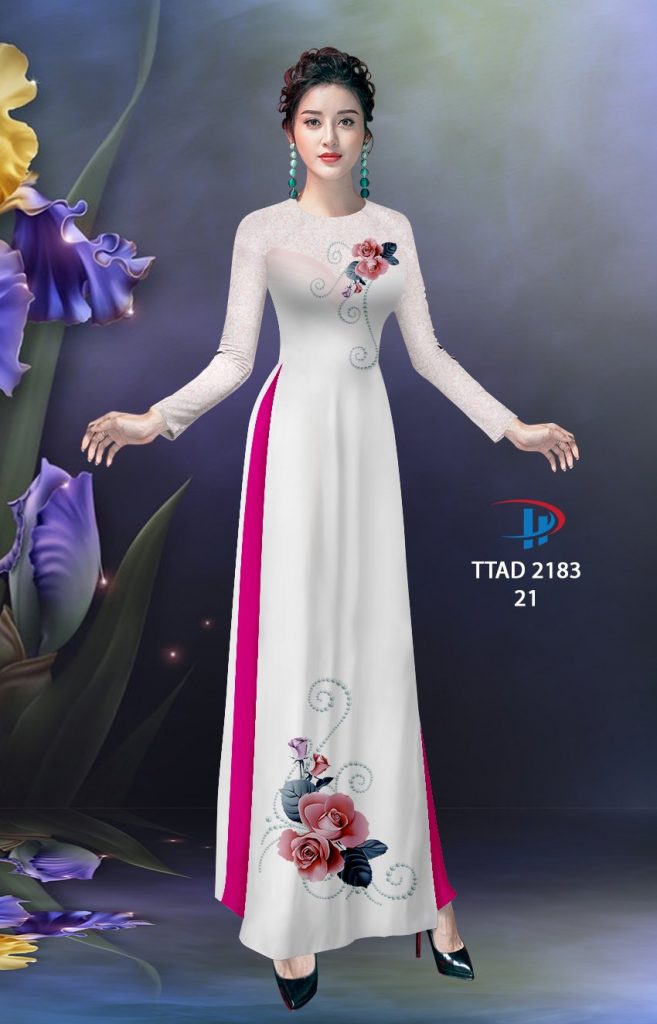Vải áo dài Hoa Hồng TTAD 2183 3 vai-ao-dai-hoa-hong-ttad-2183