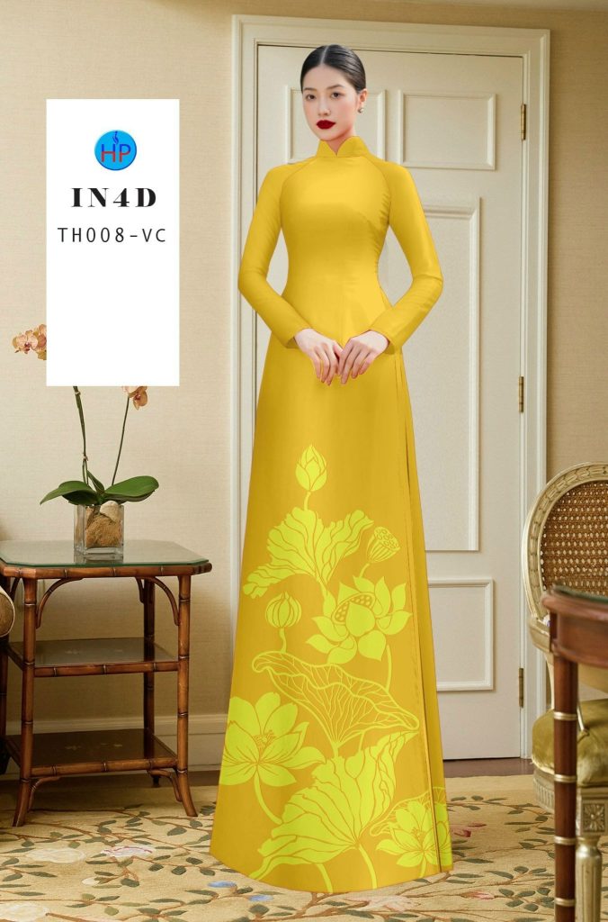 vải áo dài Hoa Sen In 4D TH 008 24 vai-ao-dai-hoa-sen-in-4d-th-008