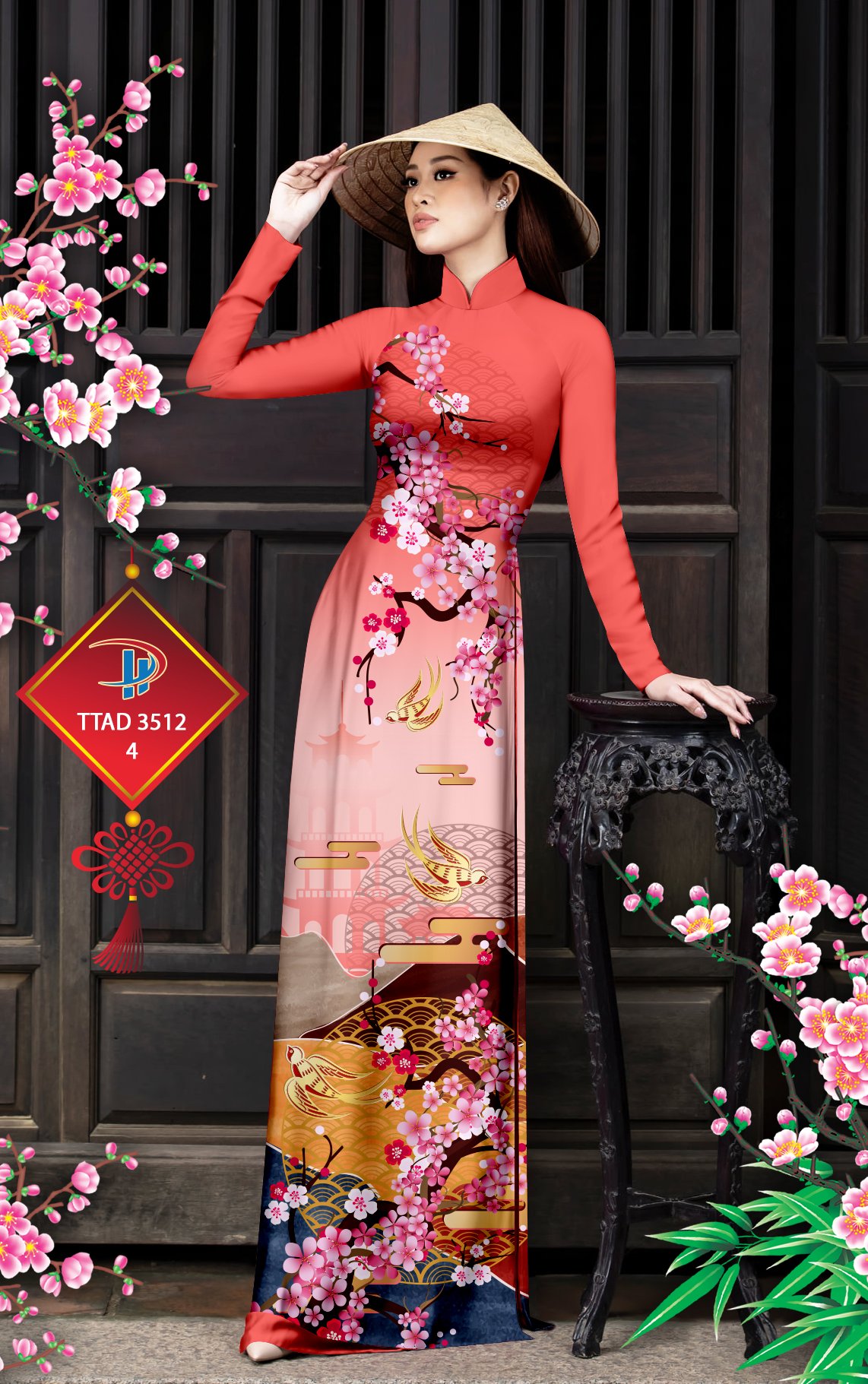Vải áo dài Hoa Đào TTAD 3512 2 vai-ao-dai-hoa-dao-ttad-3512