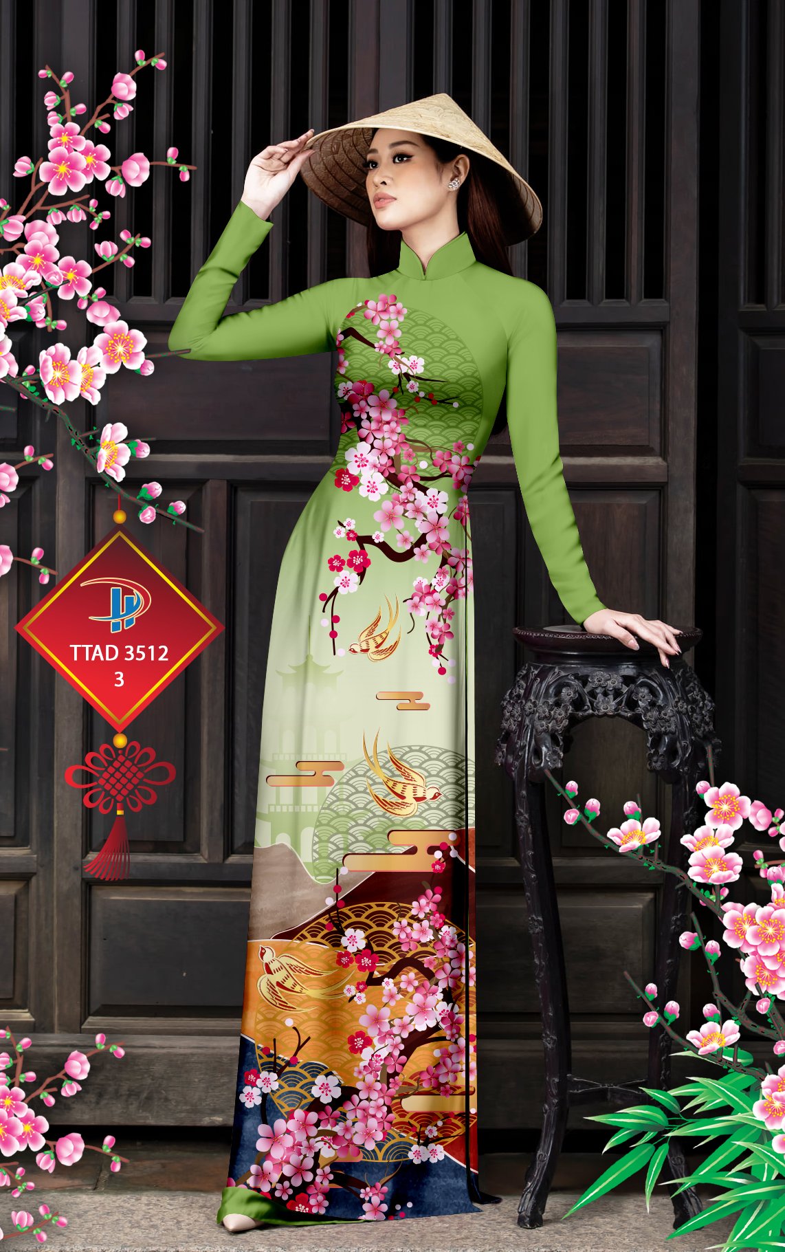 Vải áo dài Hoa Đào TTAD 3512 3 vai-ao-dai-hoa-dao-ttad-3512