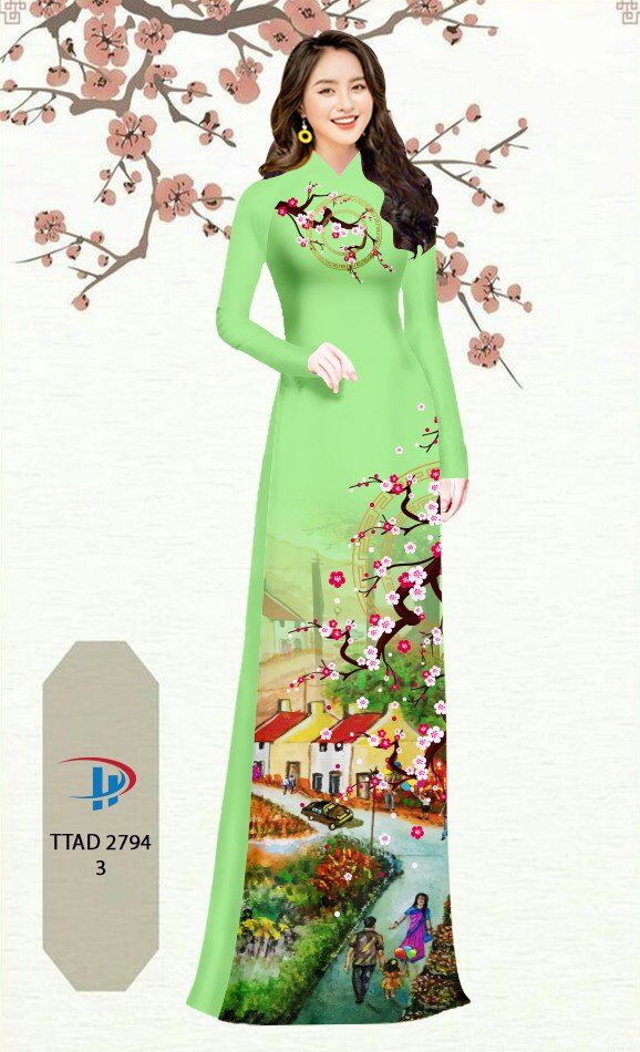 Vải áo dài Hoa Đào TTAD 2794 3 vai-ao-dai-hoa-dao-ttad-2794