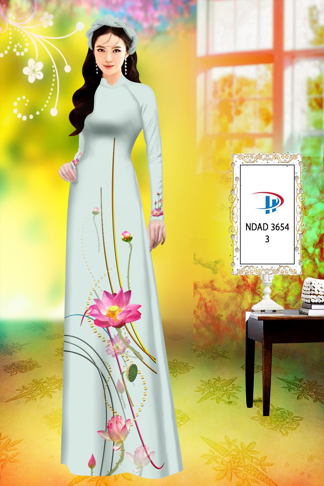 Vải áo dài Hoa Sen NDAD 3654 5 vai-ao-dai-hoa-sen-ndad-3654