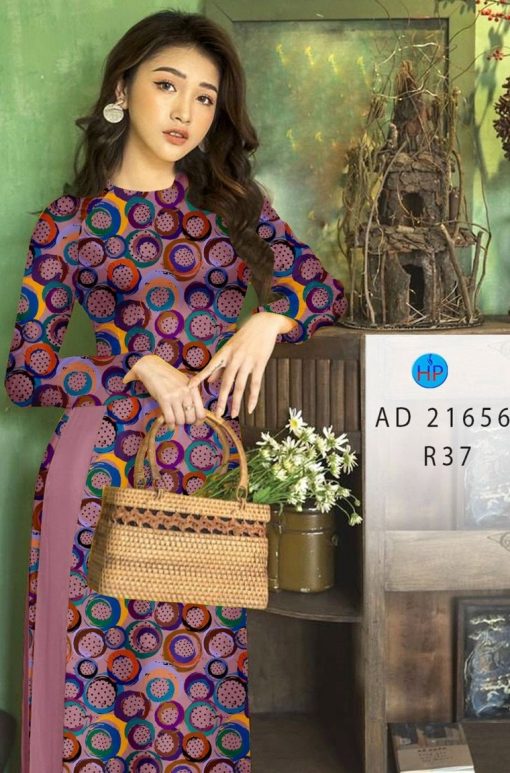 Vải áo dài Chấm Bi AD 21656 3 vai-ao-dai-cham-bi-ad-21656