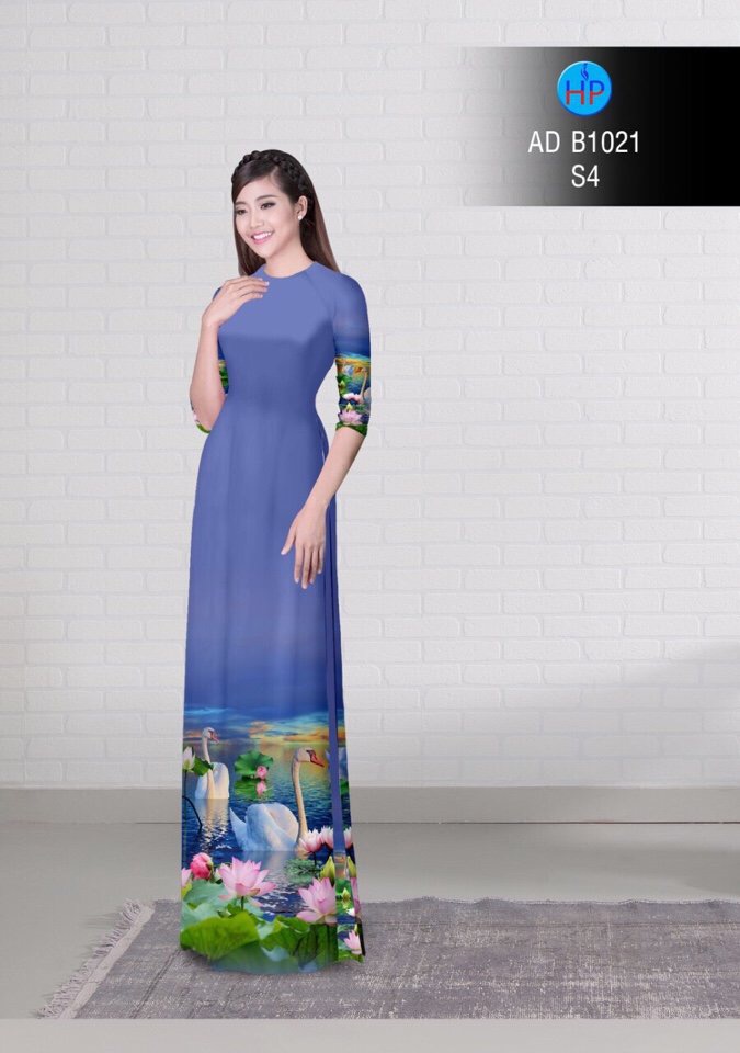 Vải áo dài Hoa Sen AD B1021 10 Vải áo dài Hoa Sen AD B1021