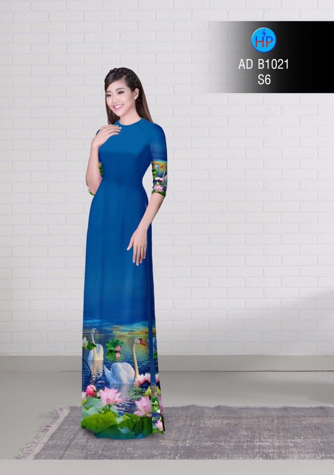 Vải áo dài Hoa Sen AD B1021 12 Vải áo dài Hoa Sen AD B1021