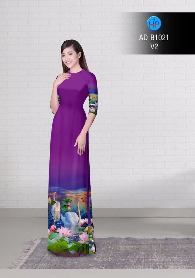 Vải áo dài Hoa Sen AD B1021 14 Vải áo dài Hoa Sen AD B1021