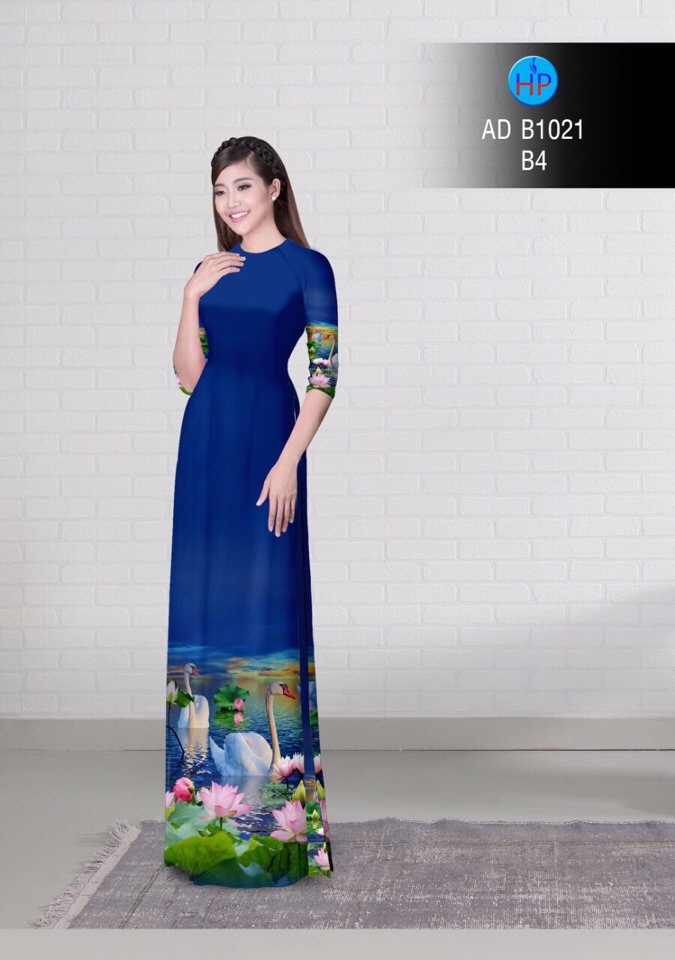 Vải áo dài Hoa Sen AD B1021 7 Vải áo dài Hoa Sen AD B1021