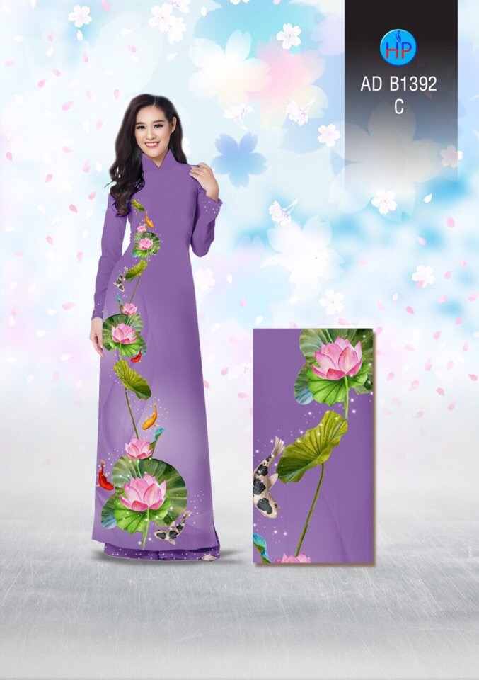 Vải áo dài Hoa Sen AD B1392 1 vai-ao-dai-hoa-sen-ad-b1392